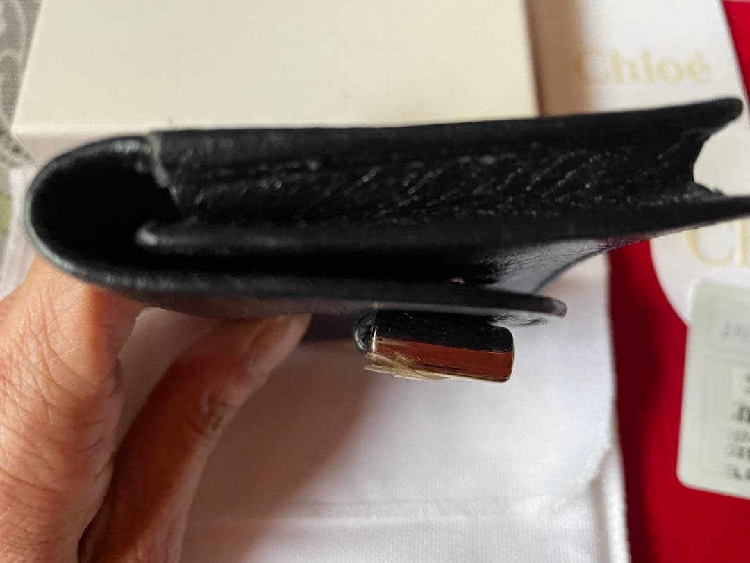 Chloé ブラックレザー 名刺入れ リボン付き