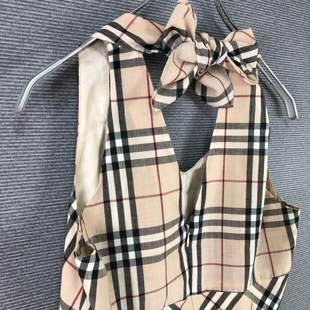 BURBERRY ホルターネック ノバチェック ワンピース 38 ベージュ