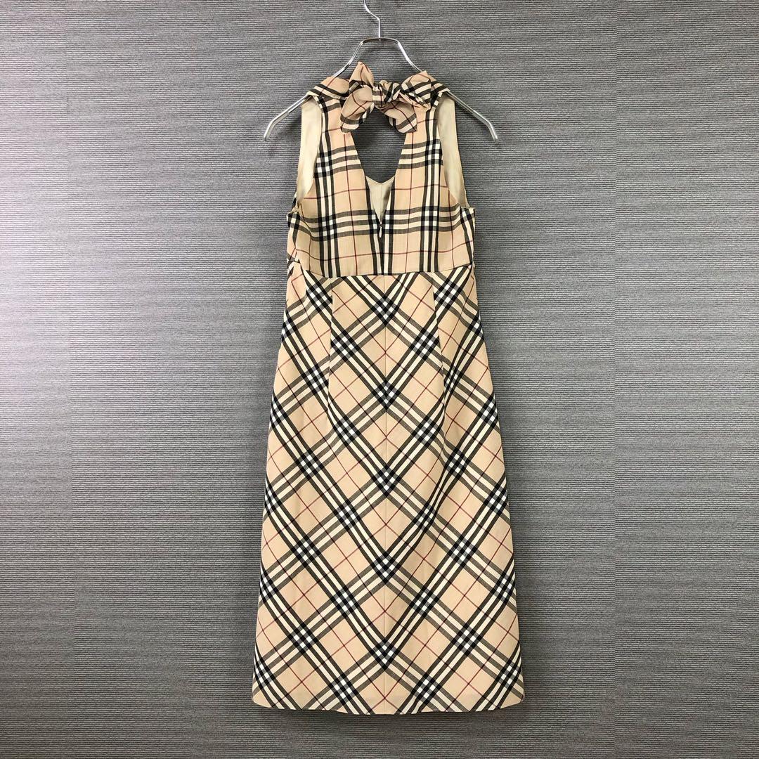 BURBERRY ホルターネック ノバチェック ワンピース 38 ベージュ