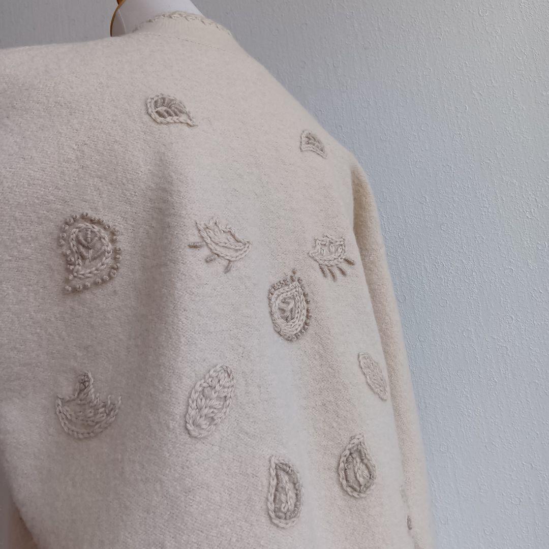 刺繍コート ウール100%