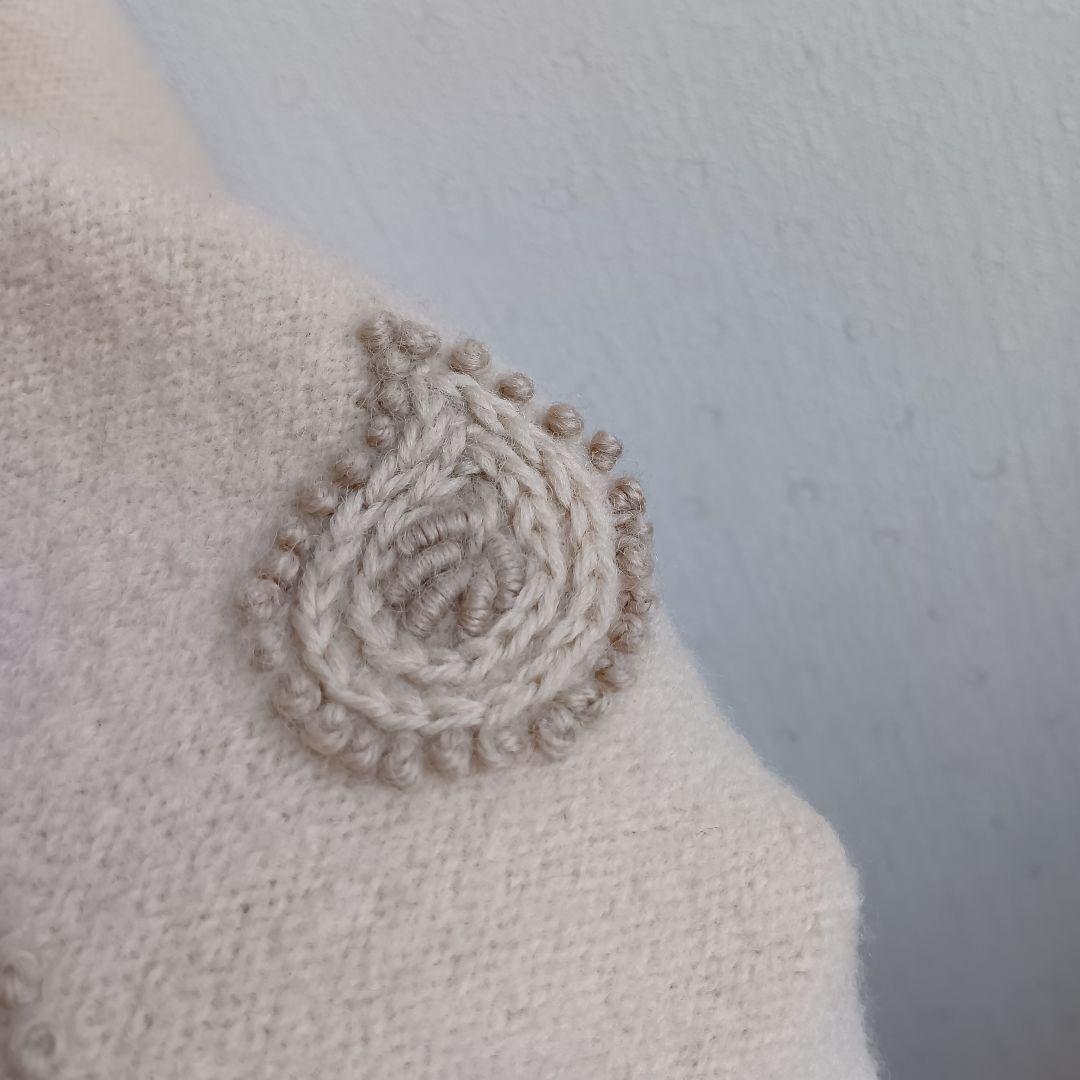 刺繍コート ウール100%