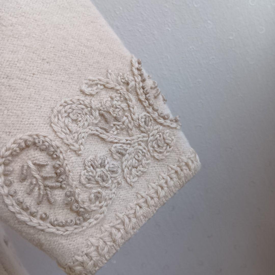 刺繍コート ウール100%