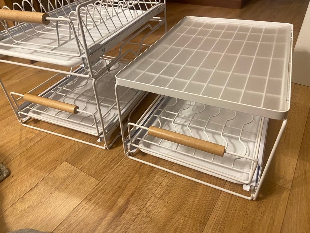 yasu0614コンパクト食器棚　スライドタイプ　2個セット