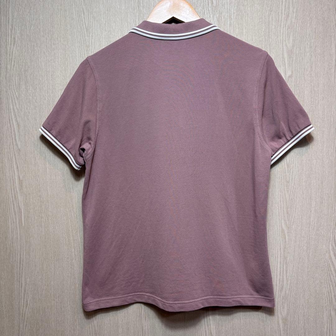 FRED PERRY 半袖ポロシャツ　レディースＬ　ダークピンク　刺繍ロゴ