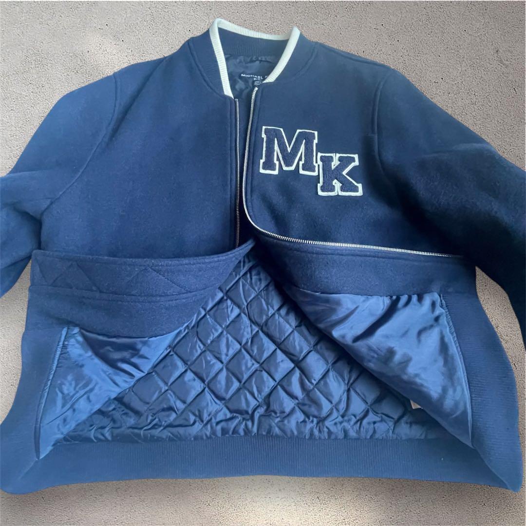 デ*ル様 極美品 バックロゴ XLマイケルコース ジャケット MA1 紺 キルテ
