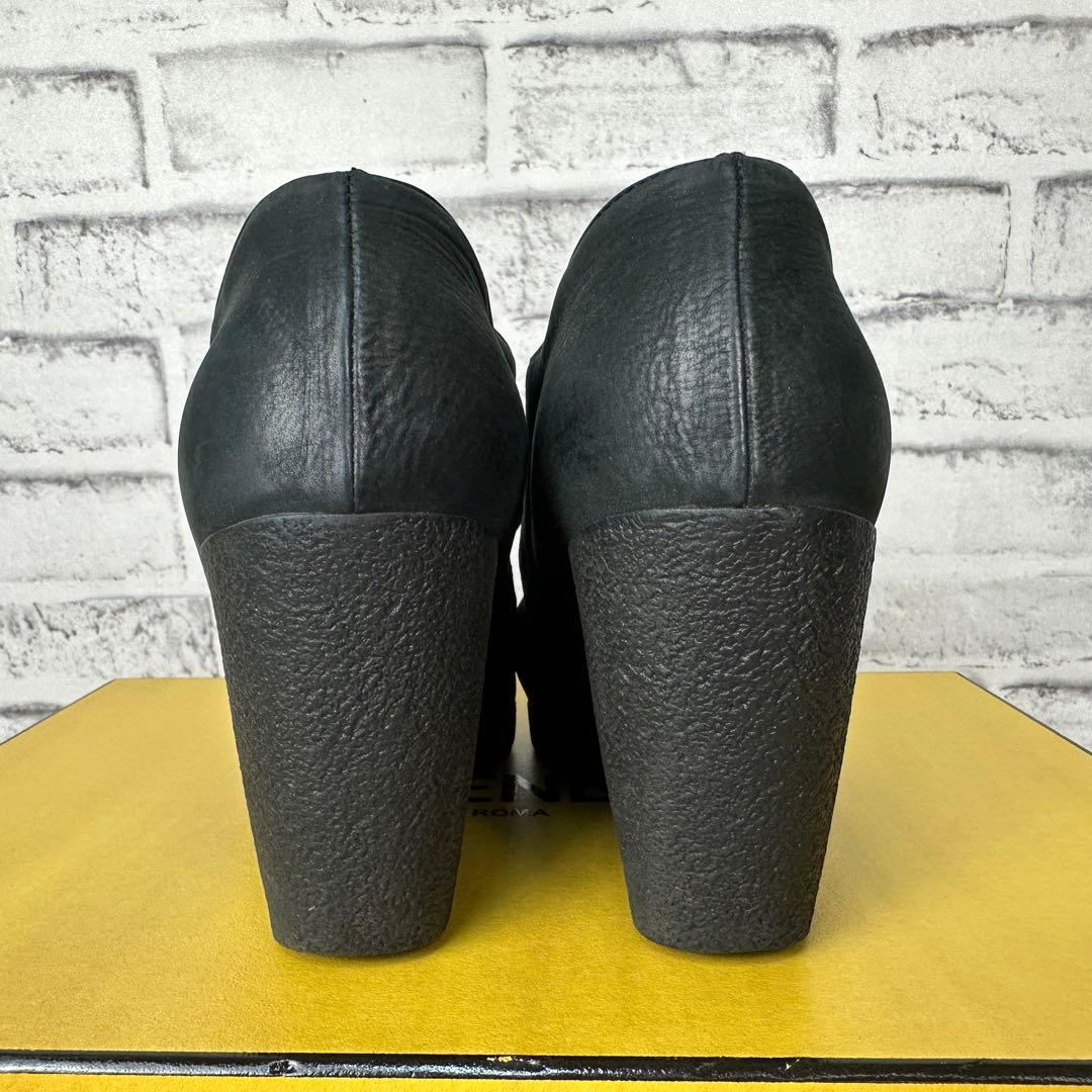 美品✨FENDI フェンディ ウェッジソール ブーティ ブーツ ロゴ金具 37