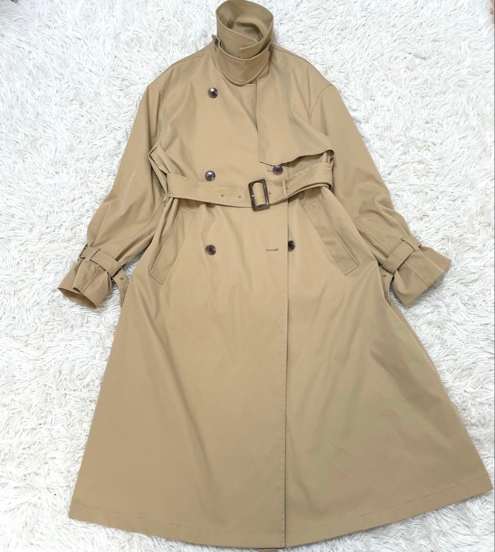 美品★スローブイエナ コットンライクウオッシャブルトレンチコート 36 ベージュ