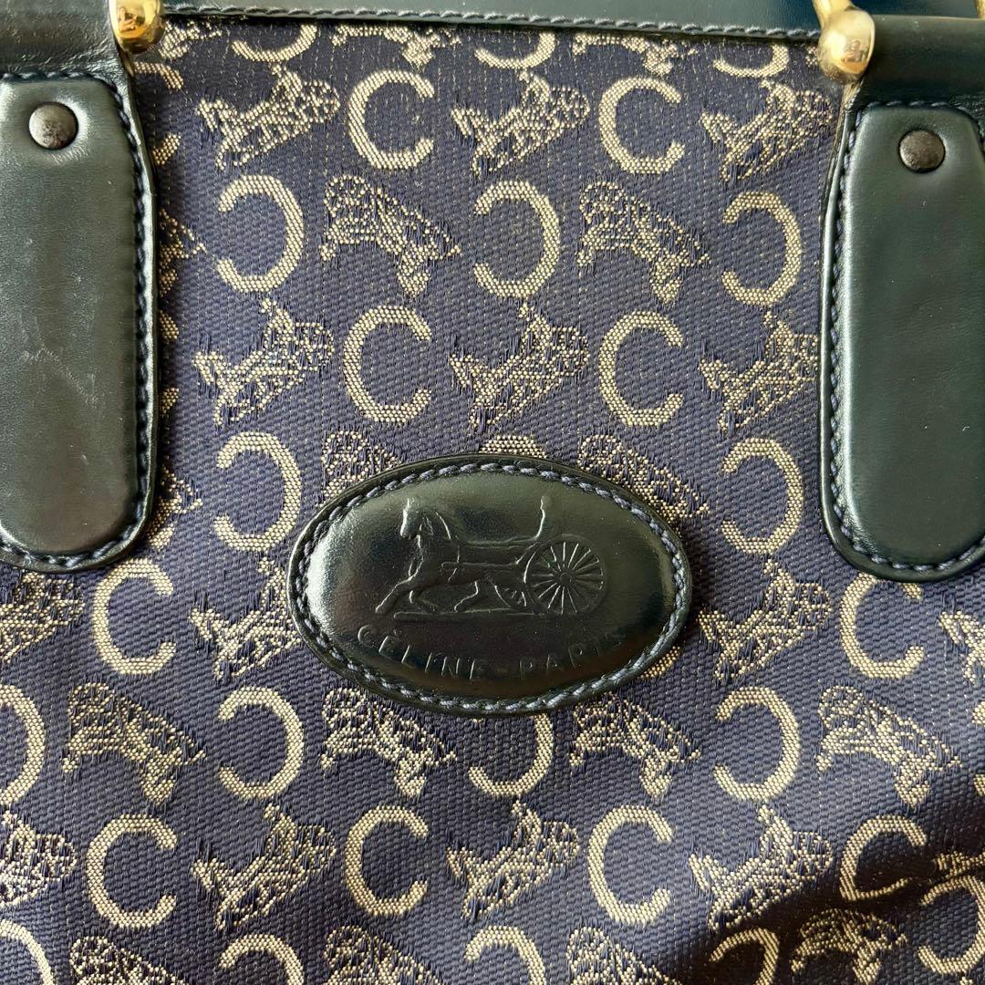 [美品] CELINE セリーヌ　Cサルキー馬車エンブレム　ミニボストン
