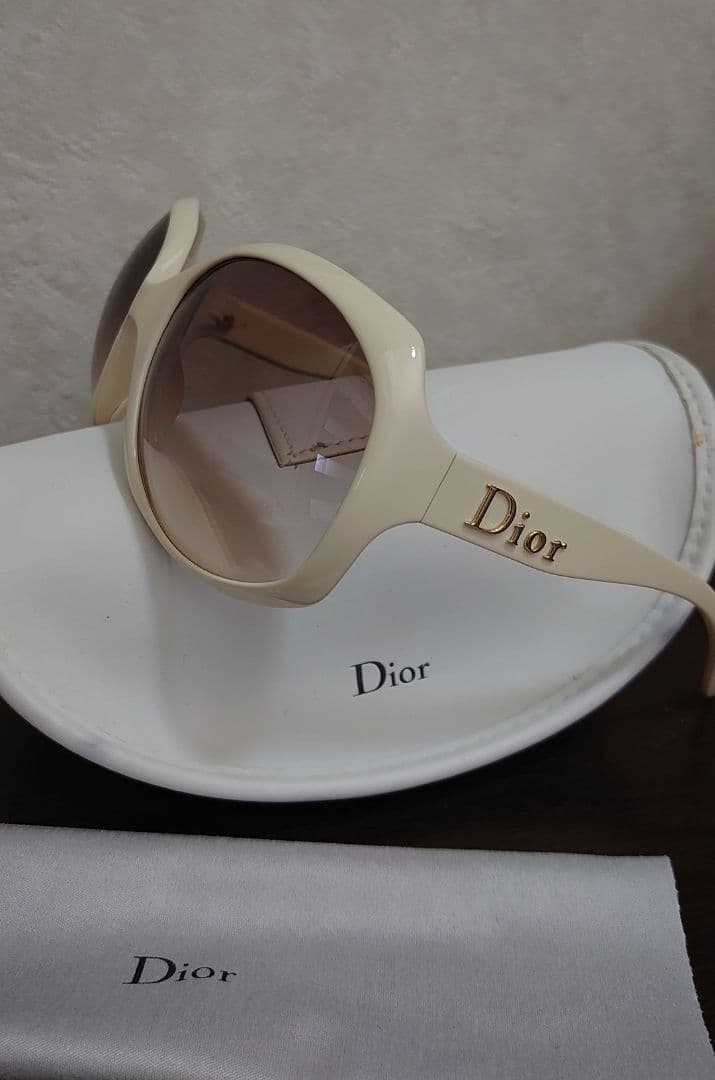 美品 Dior ディオール GLOSSY1 グロッシー 白 ホワイト サングラス