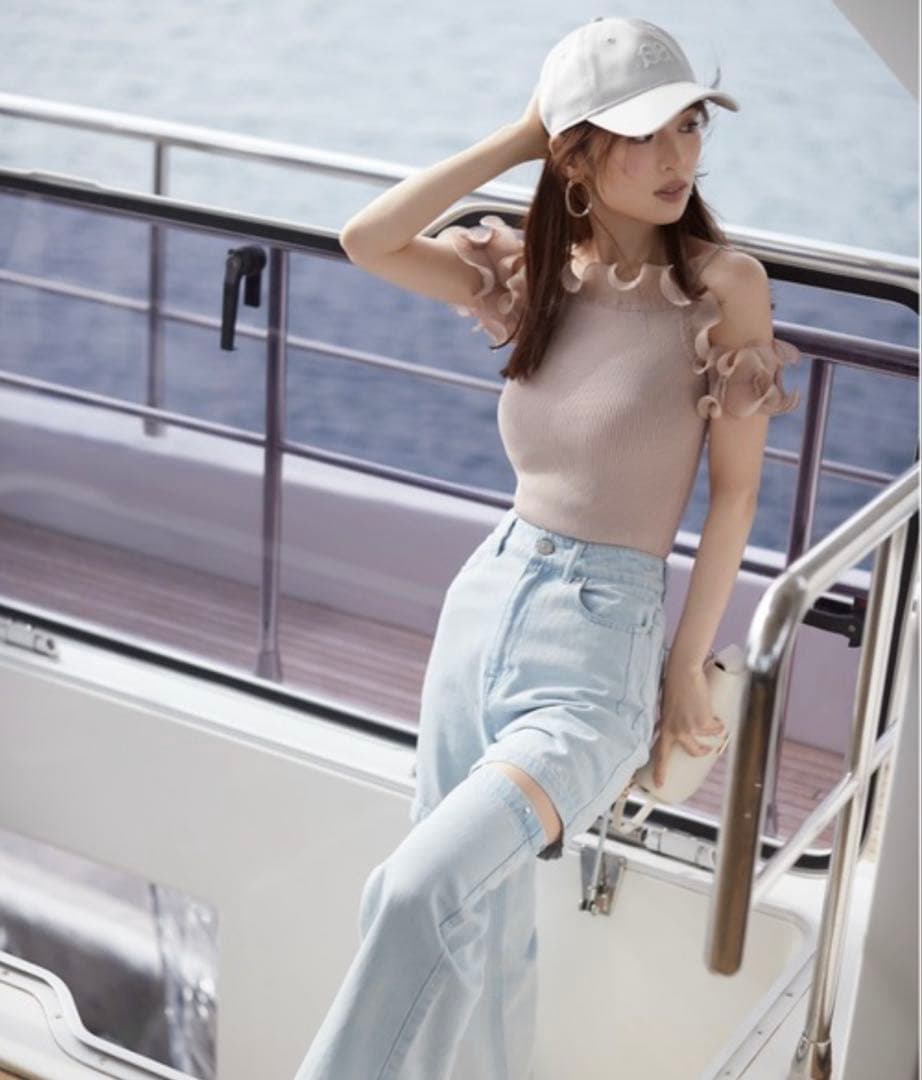 ✨美品 SNIDEL スナイデル プリーツフリルドッキングニット サイズフリー