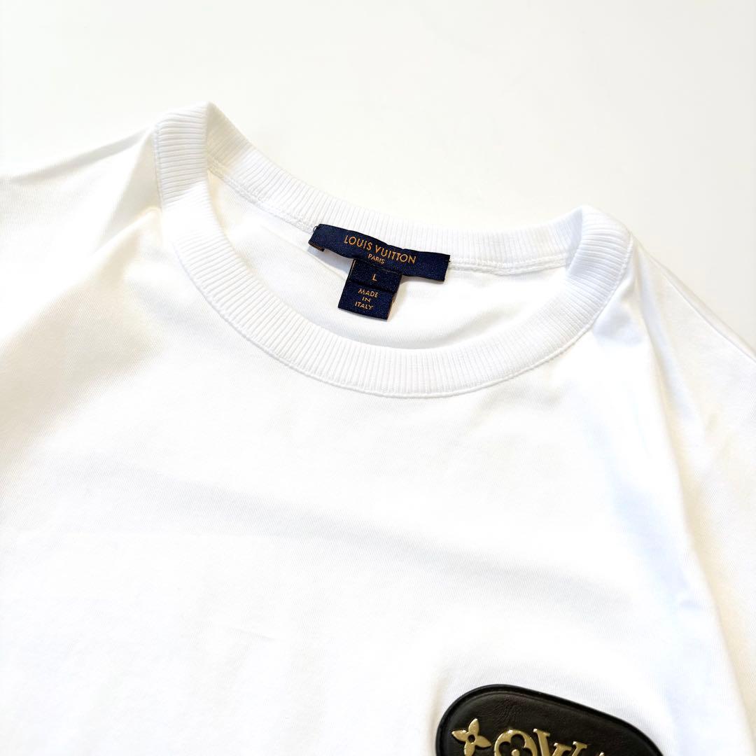 【未使用級】LOUIS VUITTON Tシャツ レザーパッチ モノグラム L
