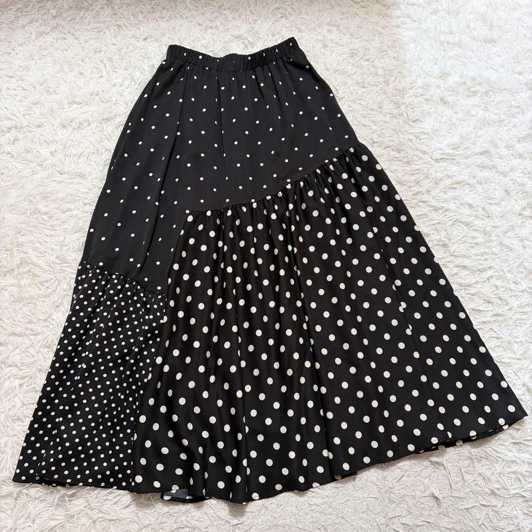 新品タグ付き BEARDSLEY ビアズリー ドットパッチワークロングスカート