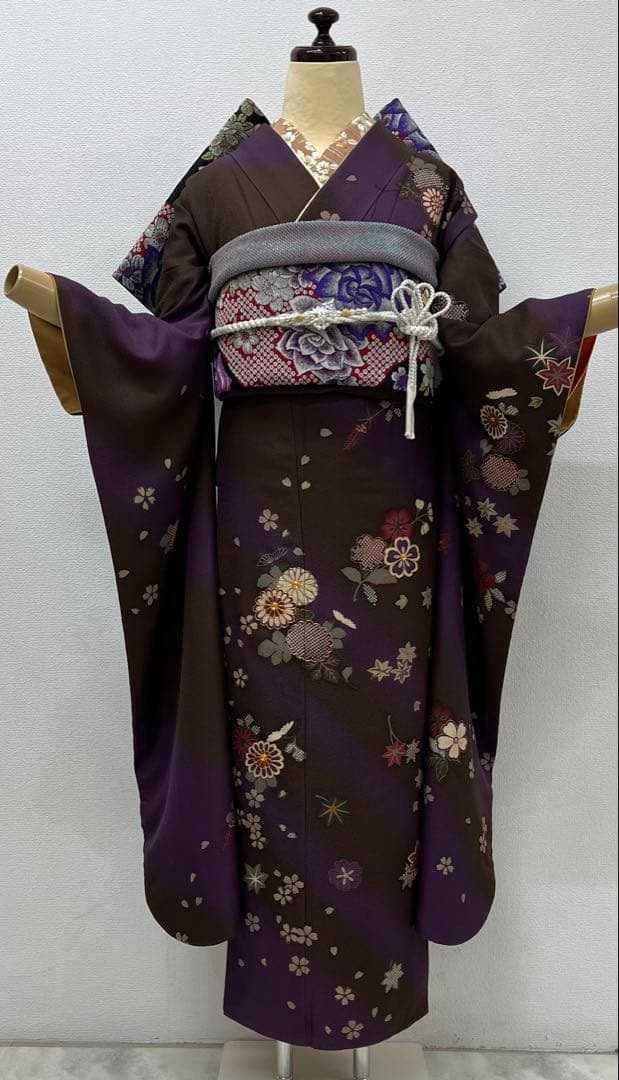 振り袖　フルセット　別誂長襦袢　大正ロマン　くすみ系小物類　刺繍入り　822