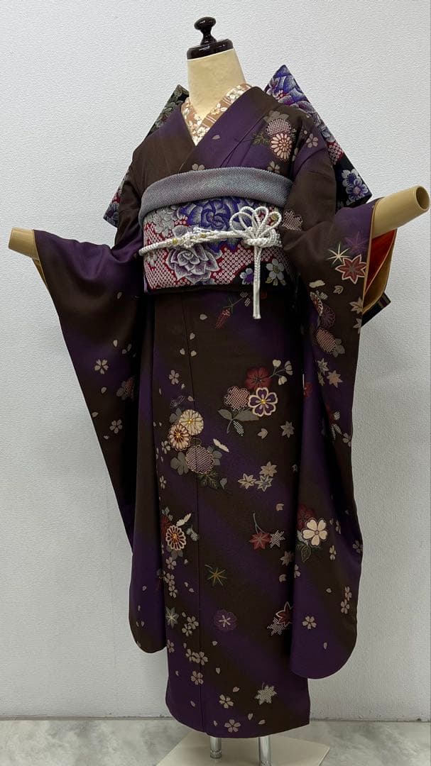 振り袖　フルセット　別誂長襦袢　大正ロマン　くすみ系小物類　刺繍入り　822
