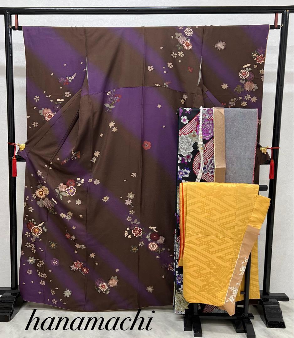 振り袖　フルセット　別誂長襦袢　大正ロマン　くすみ系小物類　刺繍入り　822