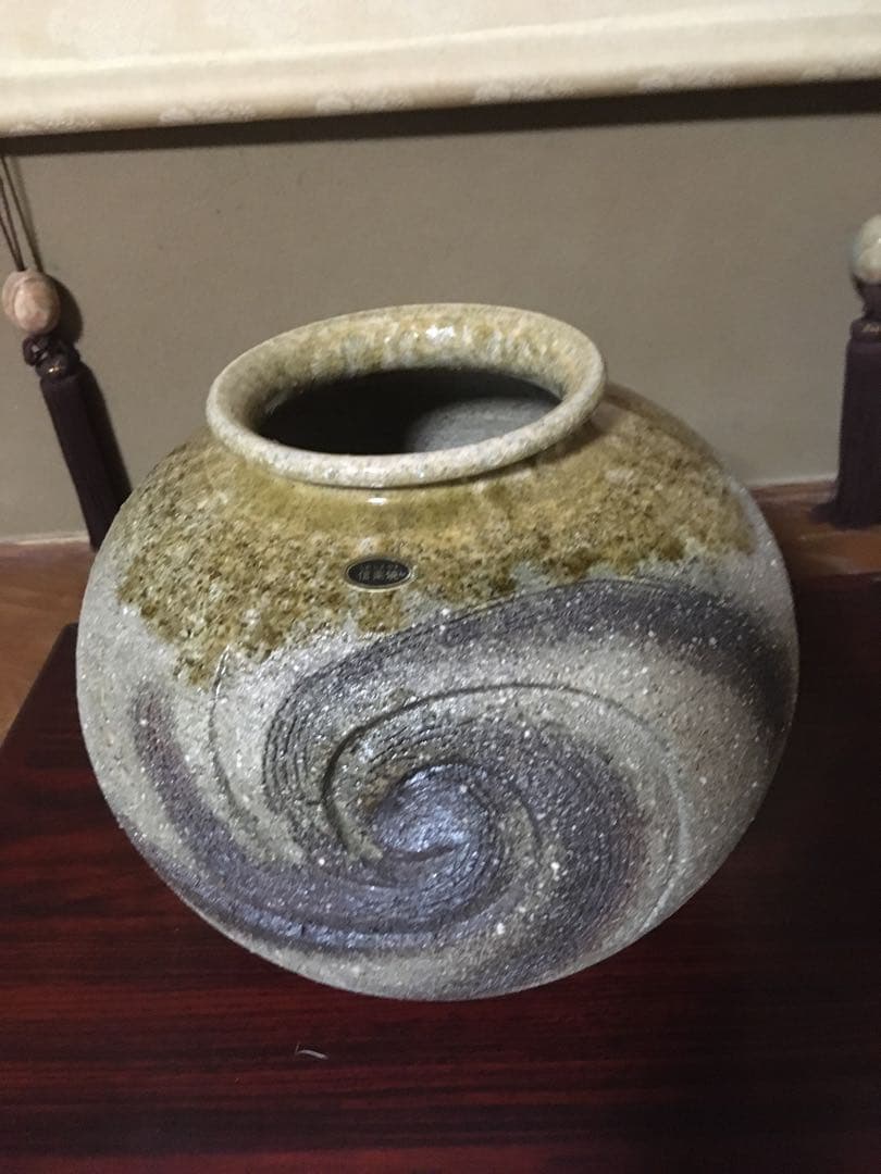 信楽焼 作（三彩作） 花瓶 花器 花立て 壺 陶器