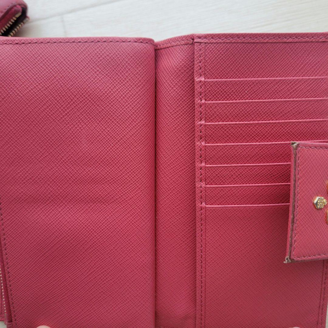 PRADA PEONIA サフィアーノ ピンク 財布 カード大容量 キーケース