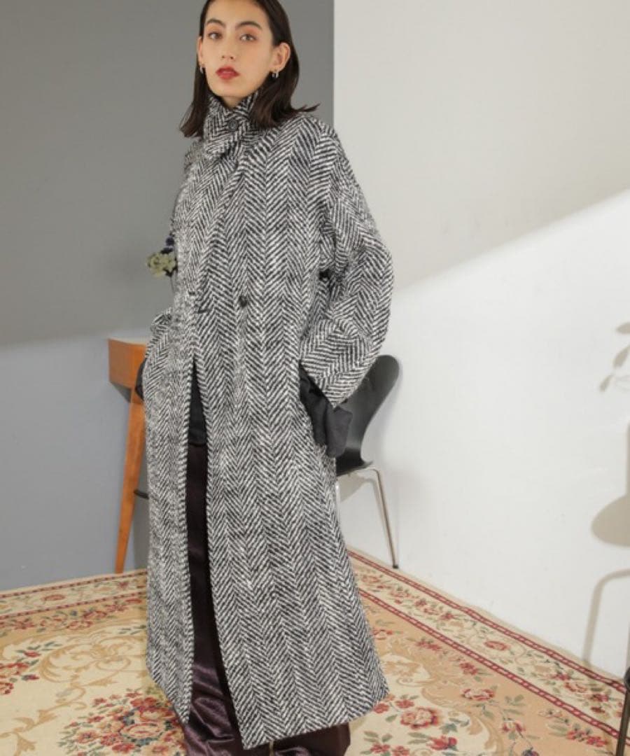 ROSE BUD mici ツィードロングコート