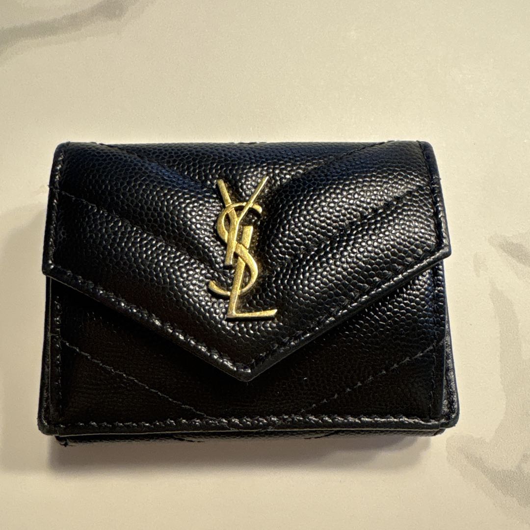美品！サンローラン YSL 三つ折り財布 ブラック即購入OK！