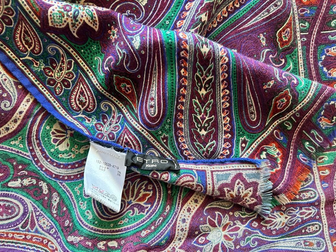 ETRO カシミアシルク混スカーフ