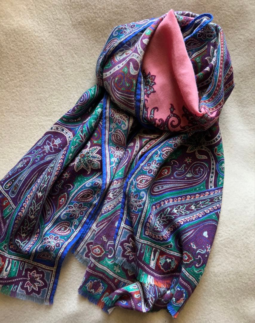 ETRO カシミアシルク混スカーフ