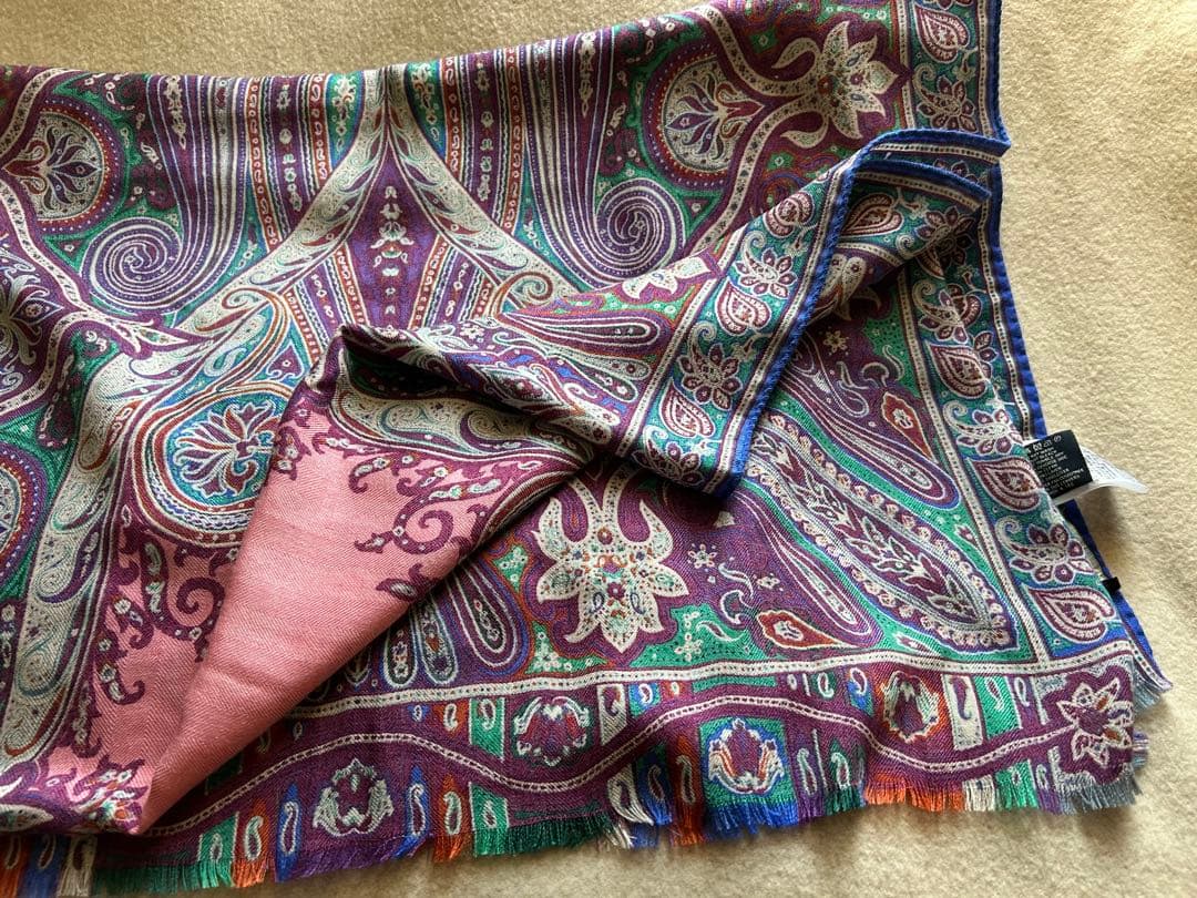 ETRO カシミアシルク混スカーフ