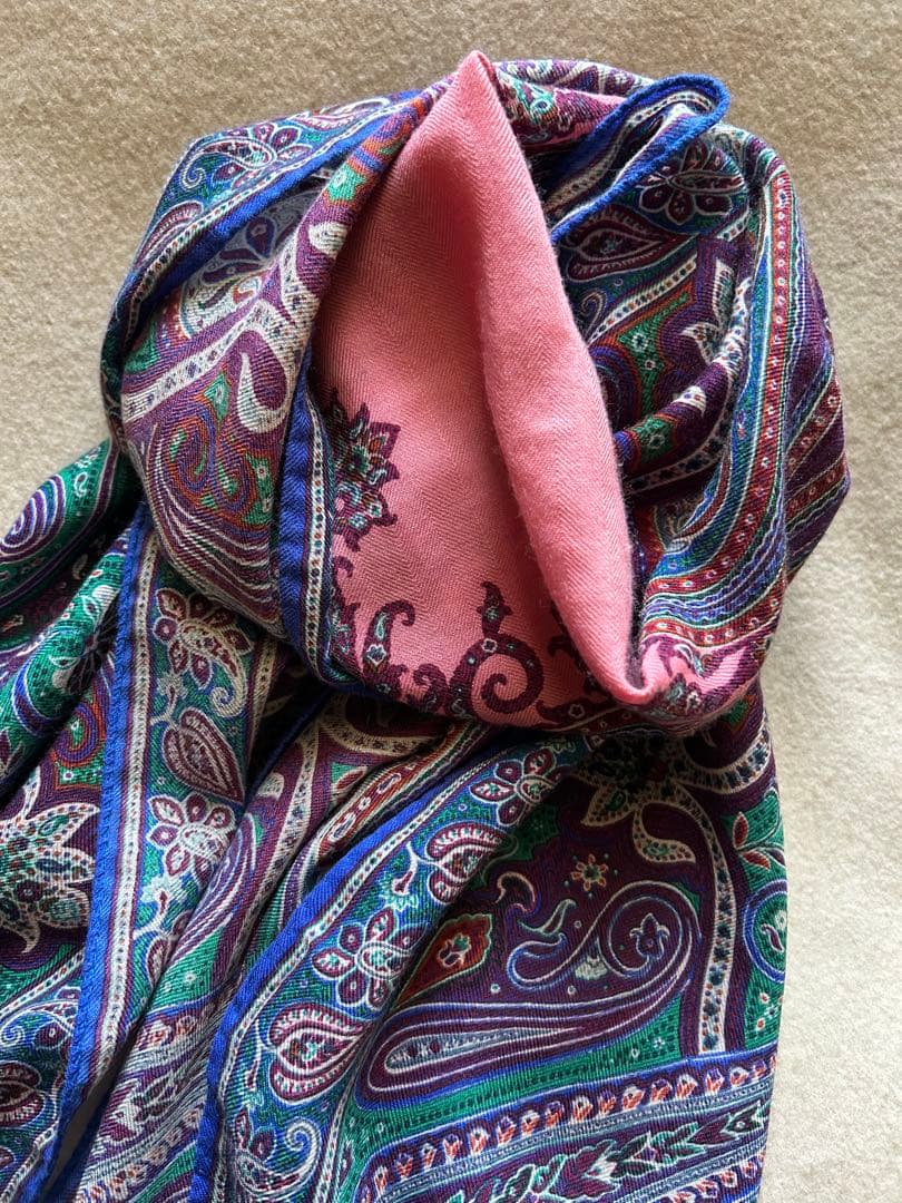 ETRO カシミアシルク混スカーフ