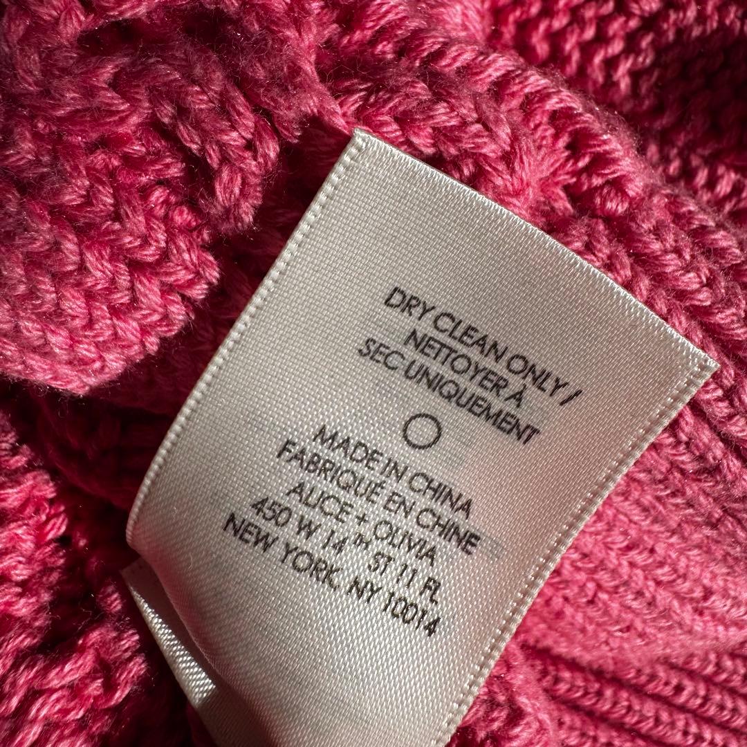 【パリス着用✨】alice+olivia フロントリボンパフスリーブカーディガン