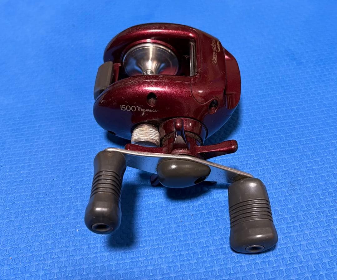 1500 レッド ベイトリール ダブルハンドル