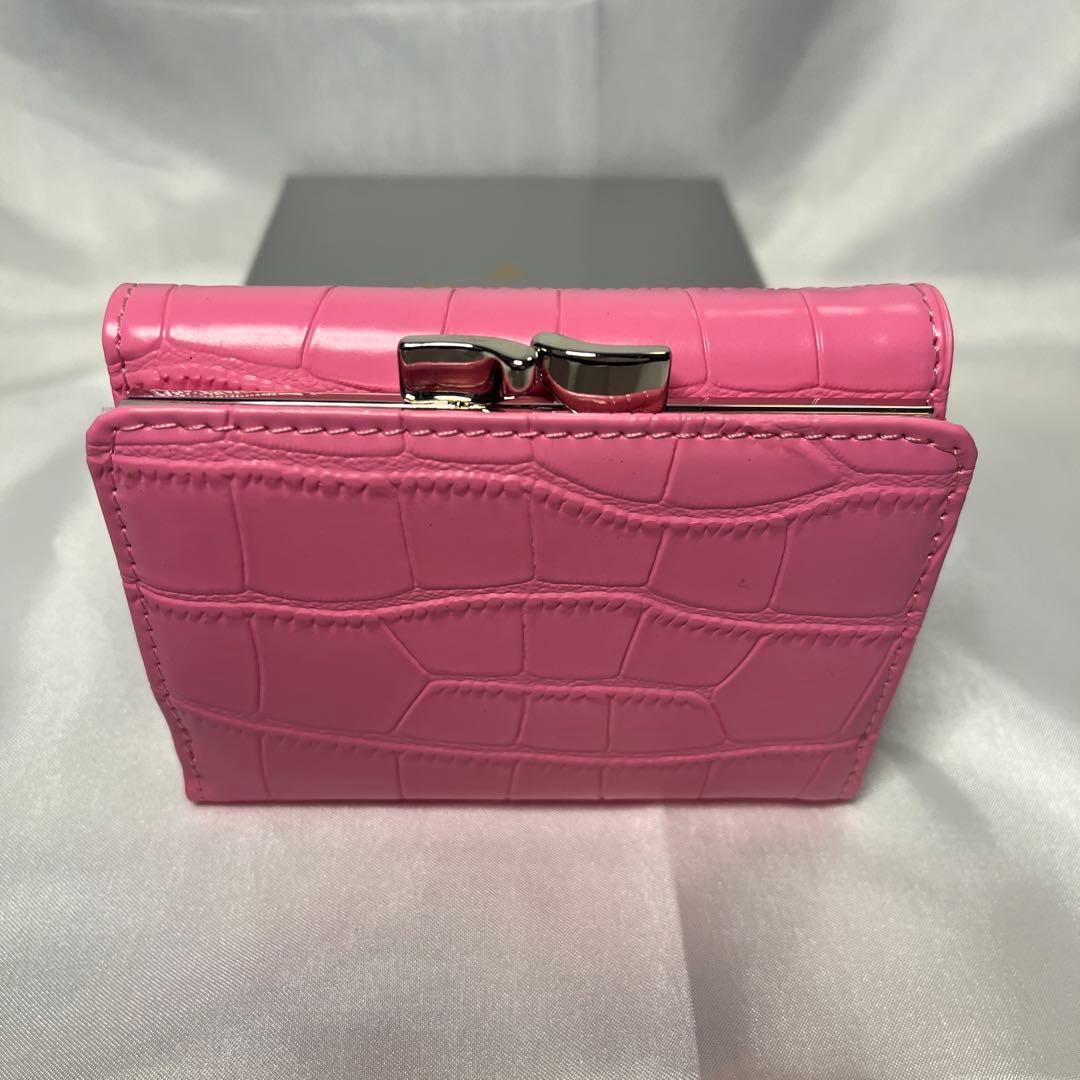 新品 Vivienne Westwood ピンク クロコダイル柄 三つ折り財布