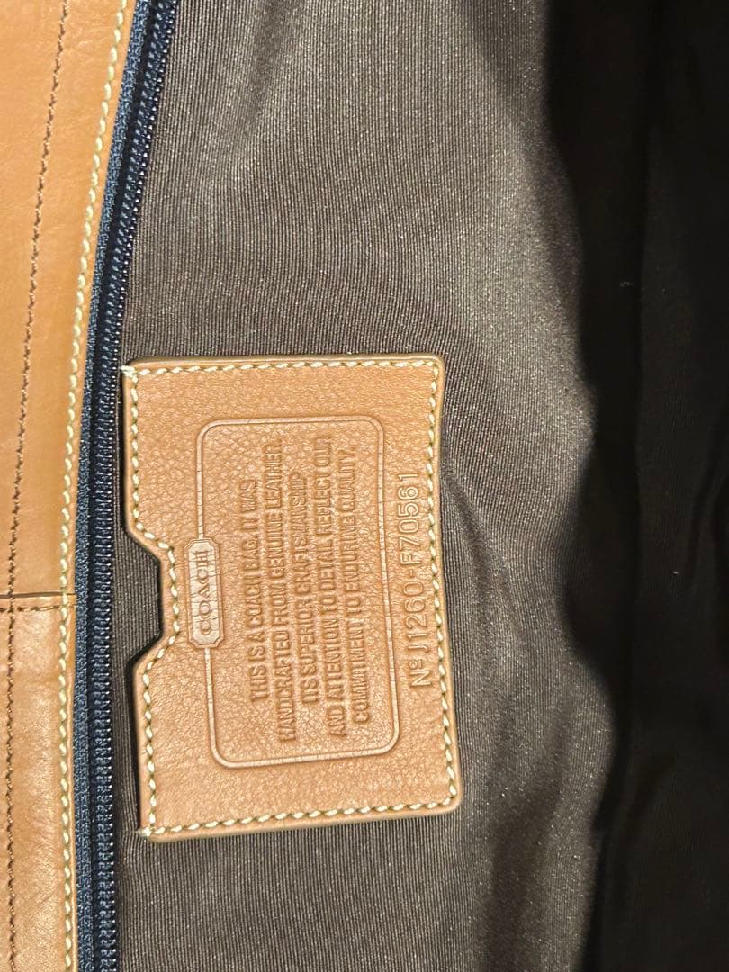 COACH コーチ F70561 ボストンバッグ レザー ブラウン×ネイビー