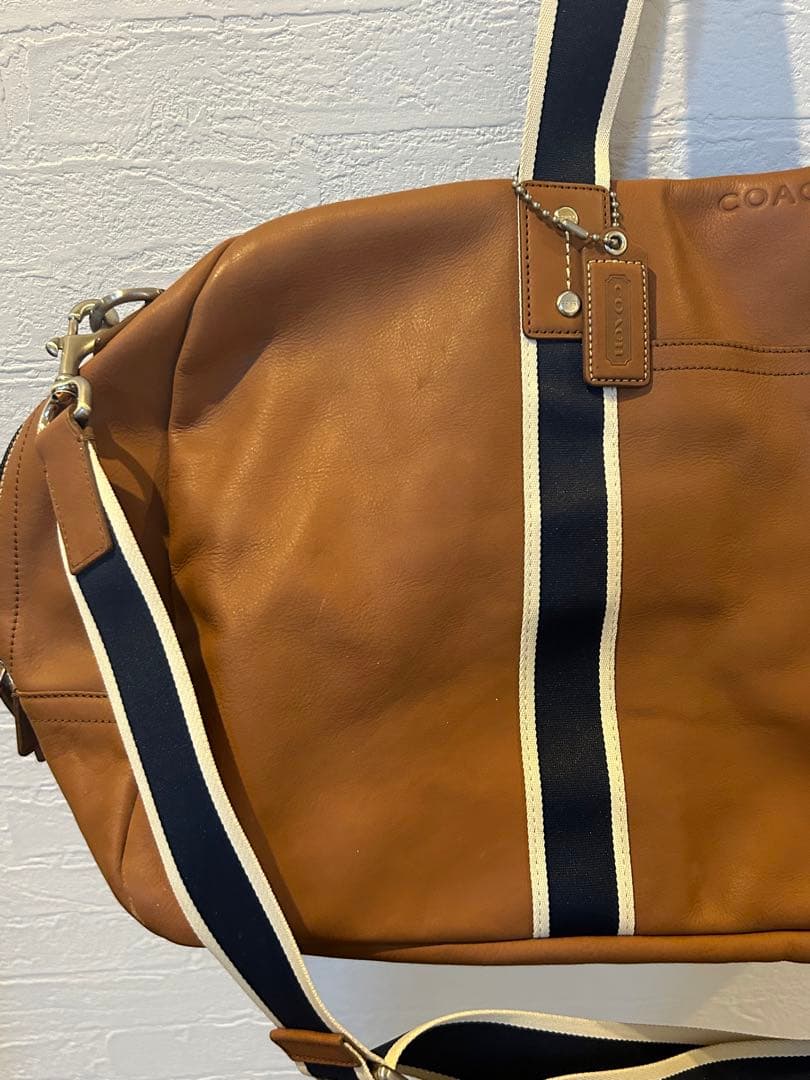 COACH コーチ F70561 ボストンバッグ レザー ブラウン×ネイビー