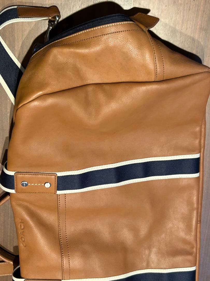 COACH コーチ F70561 ボストンバッグ レザー ブラウン×ネイビー