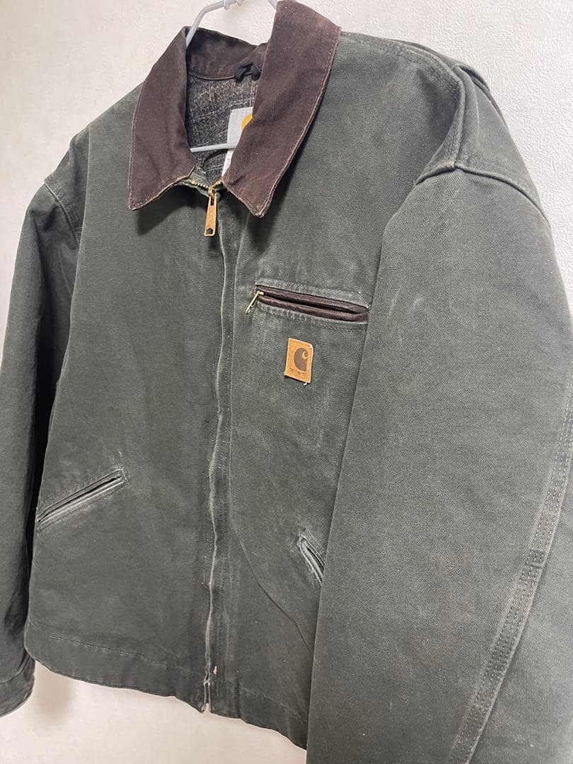 レア Carhartt デトロイトジャケットモスグリーン 2XL J97