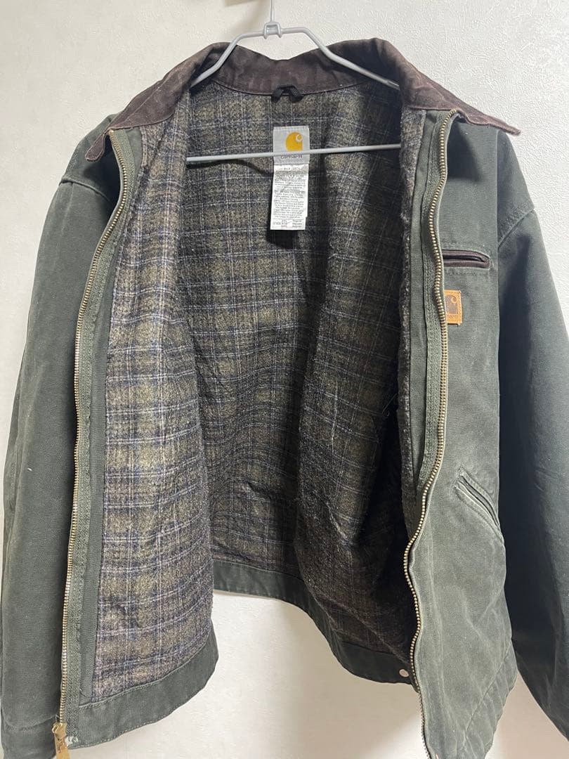 レア Carhartt デトロイトジャケットモスグリーン 2XL J97