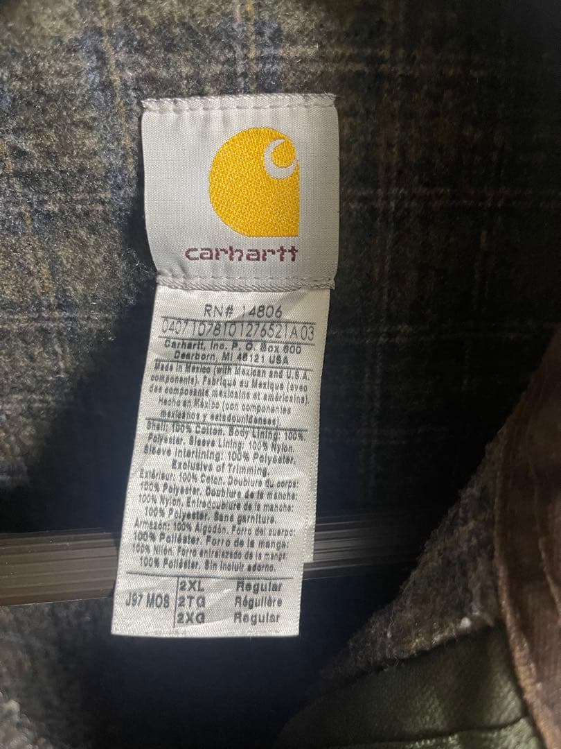 レア Carhartt デトロイトジャケットモスグリーン 2XL J97
