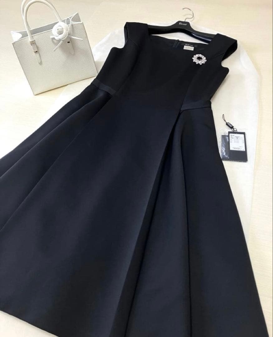 Rene♡ルネ♡ブラックフレアワンピース♡38♡卒業式入学式（36の方にも）