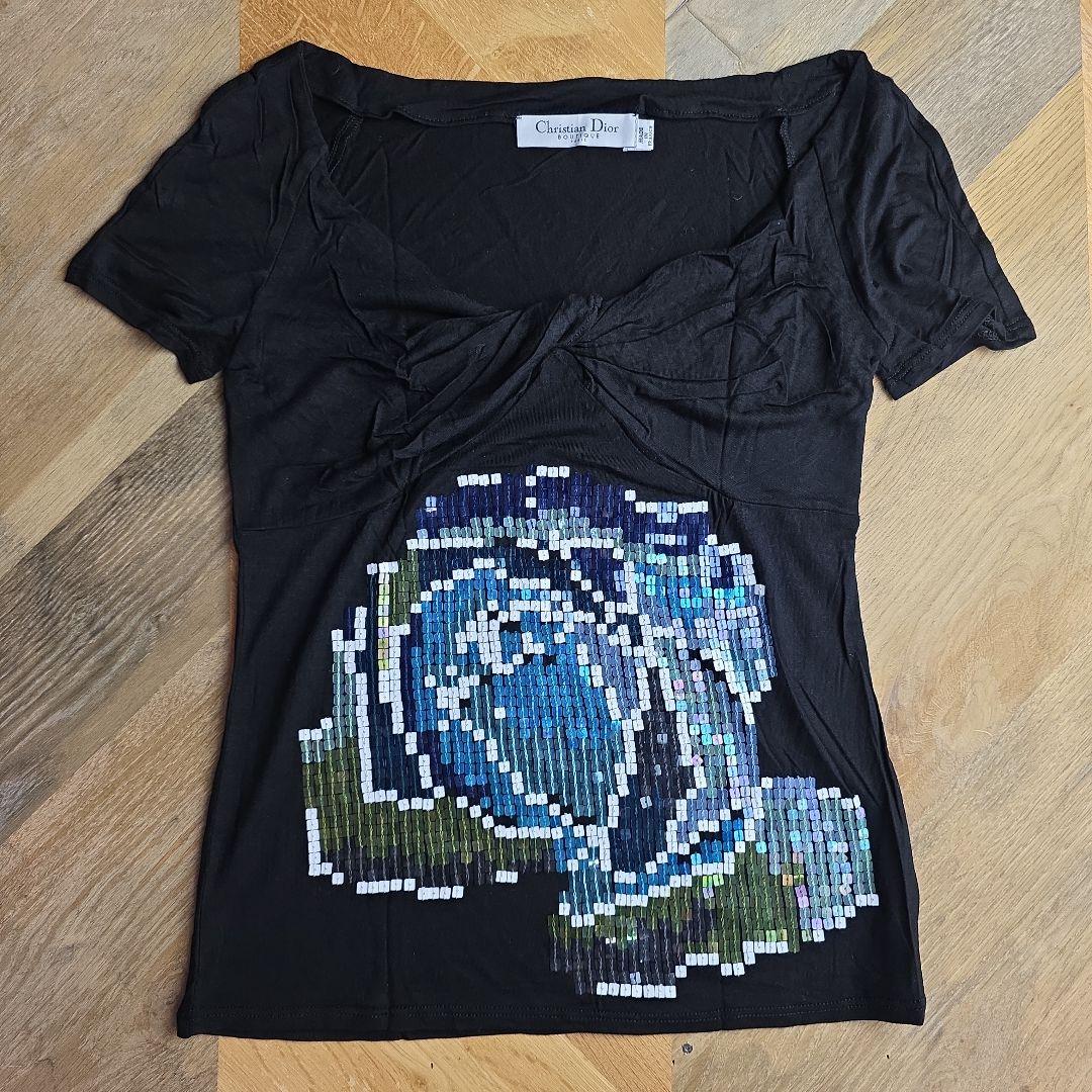超美品　クリスチャンディオール　ビーズ刺繍 ローズデザイン　希少 y16