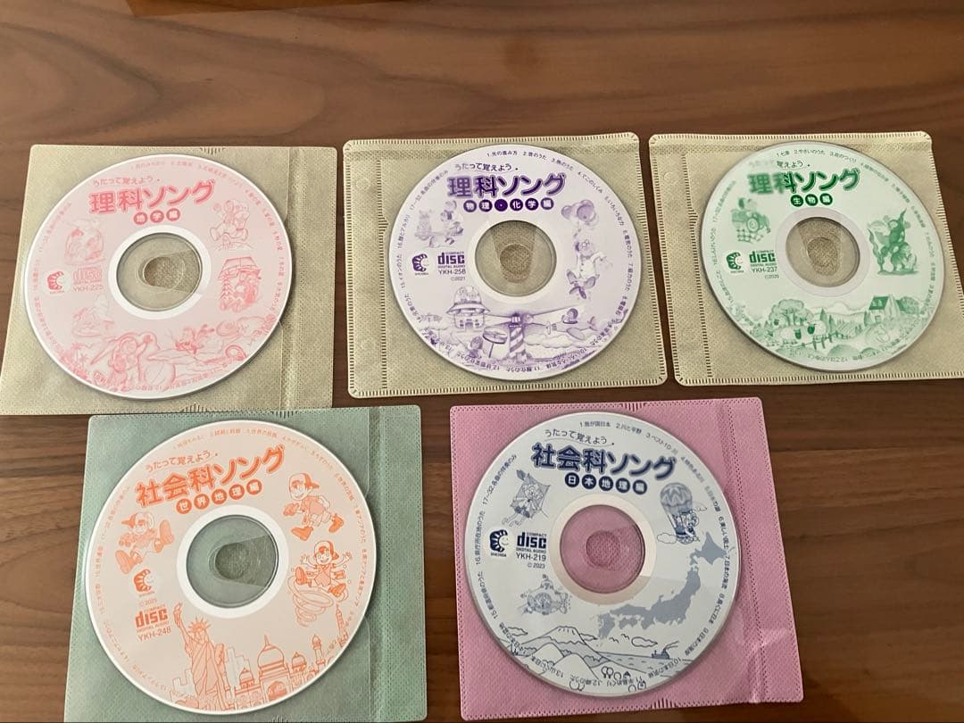 ほぼ新品★2026年3月購入　七田式　社会科ソング　理科ソング　CD５枚セット