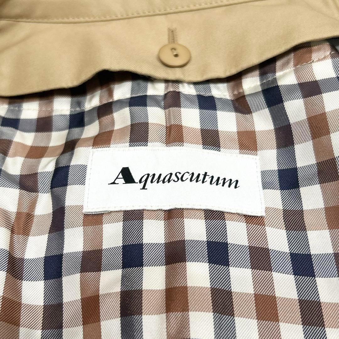 ほぼ未使用✨　アクアスキュータム　トレンチコート　ライナー　チェック　ベージュ