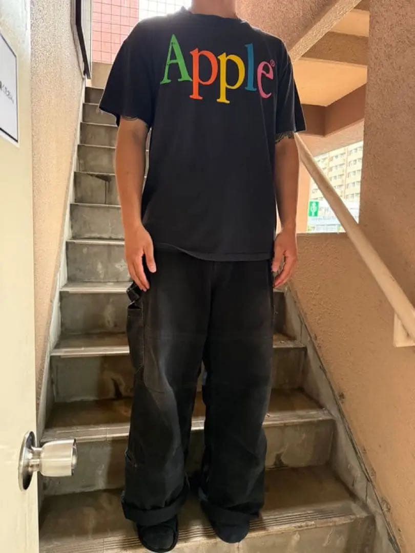Apple Logo Print Tシャツ ONEITA L 90s