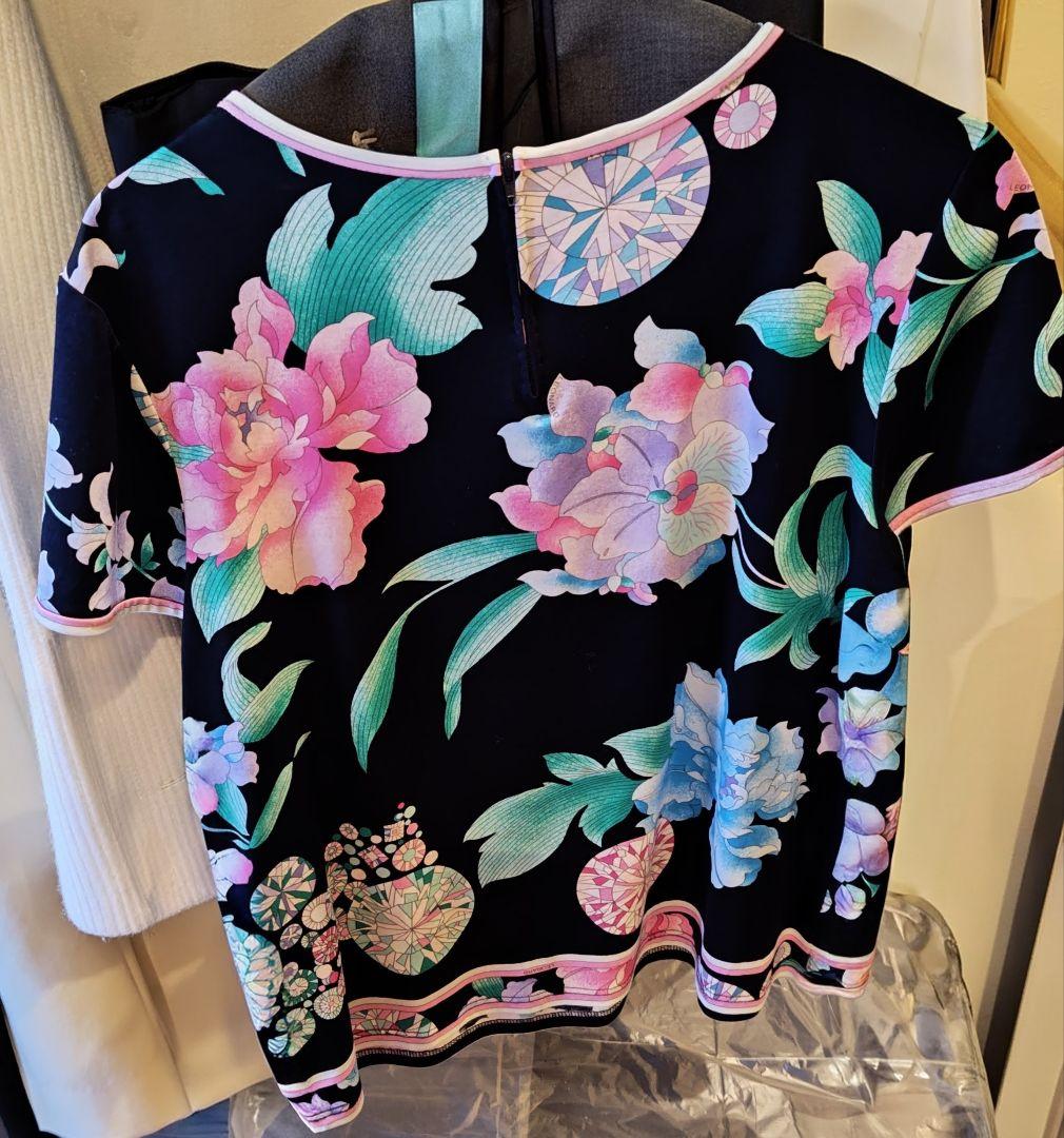 LEONARD　レオナール フラワープリント 半袖Tシャツ　42