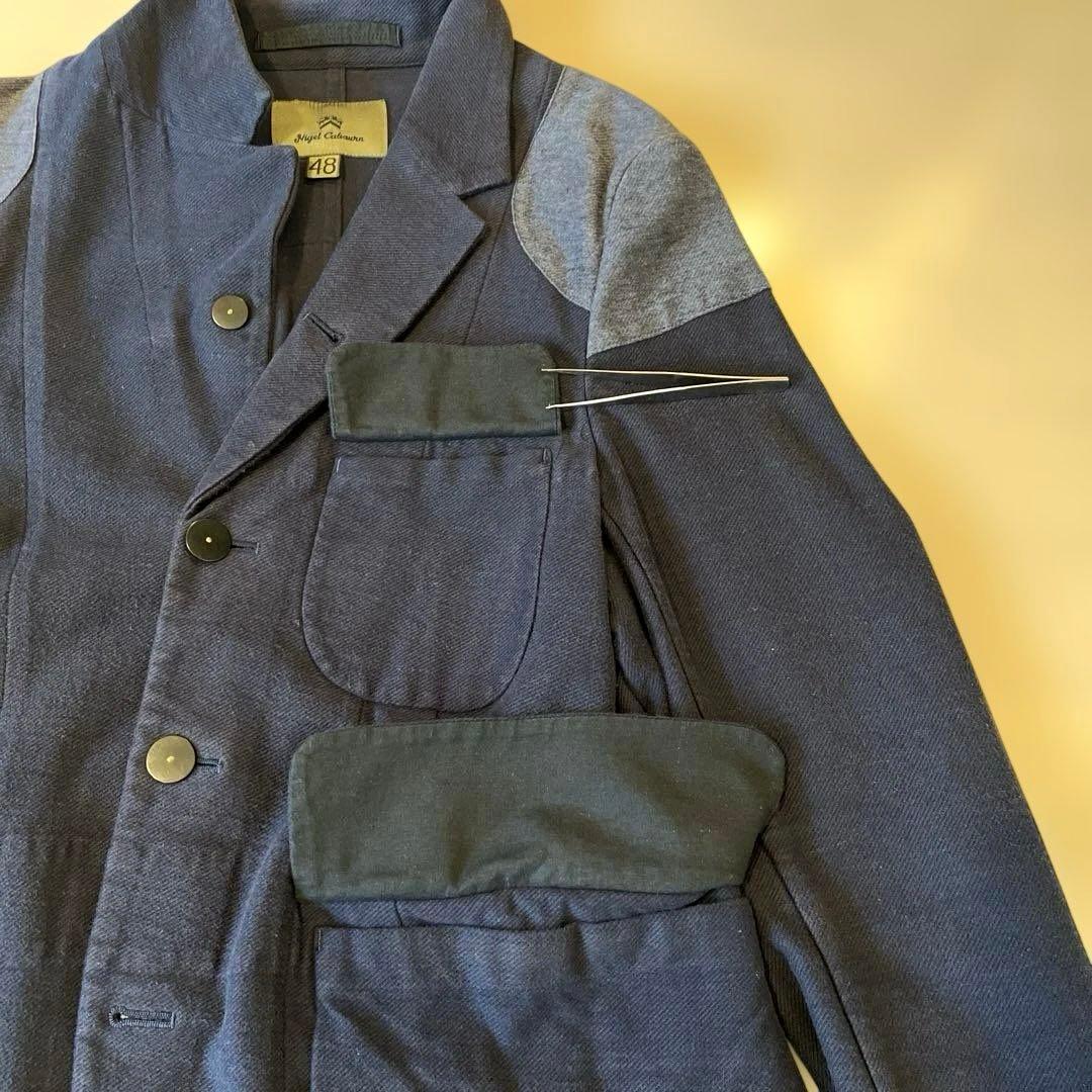 Nigel Cabournマロリージャケット ジャージー 48 ダークネイビー