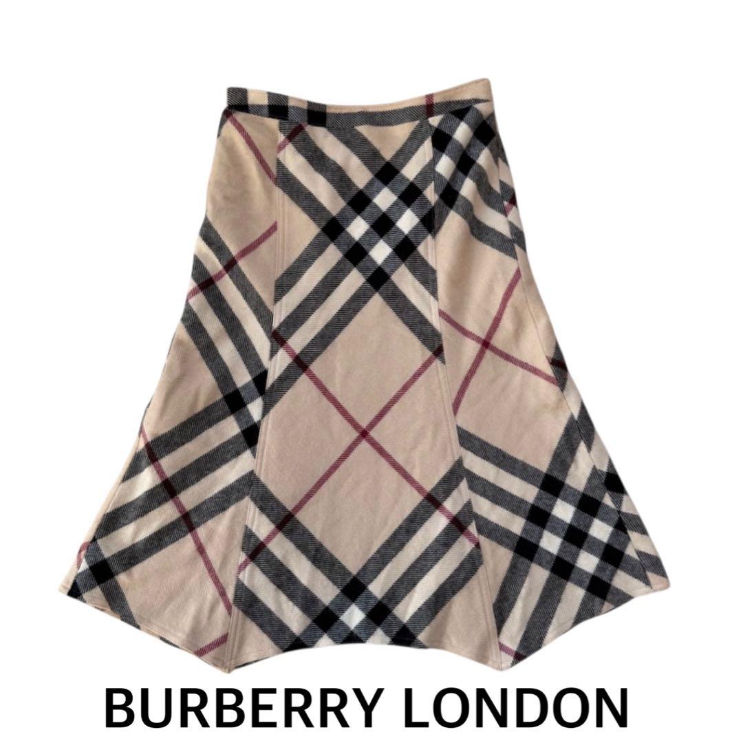 BURBERRY LONDON♡チェック デザイン ロング フレアスカート