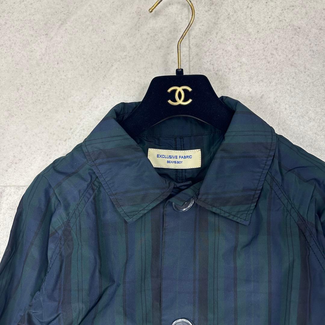 【BEAMS BOY】チェックメモリーコート ロング ブラックウォッチ（1）