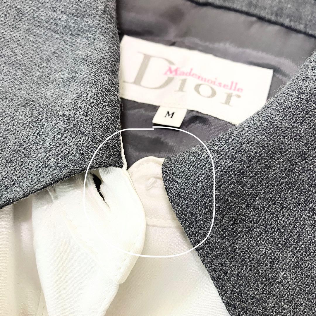 Christian Dior ワンピース ウール100 グレー バイカラー M