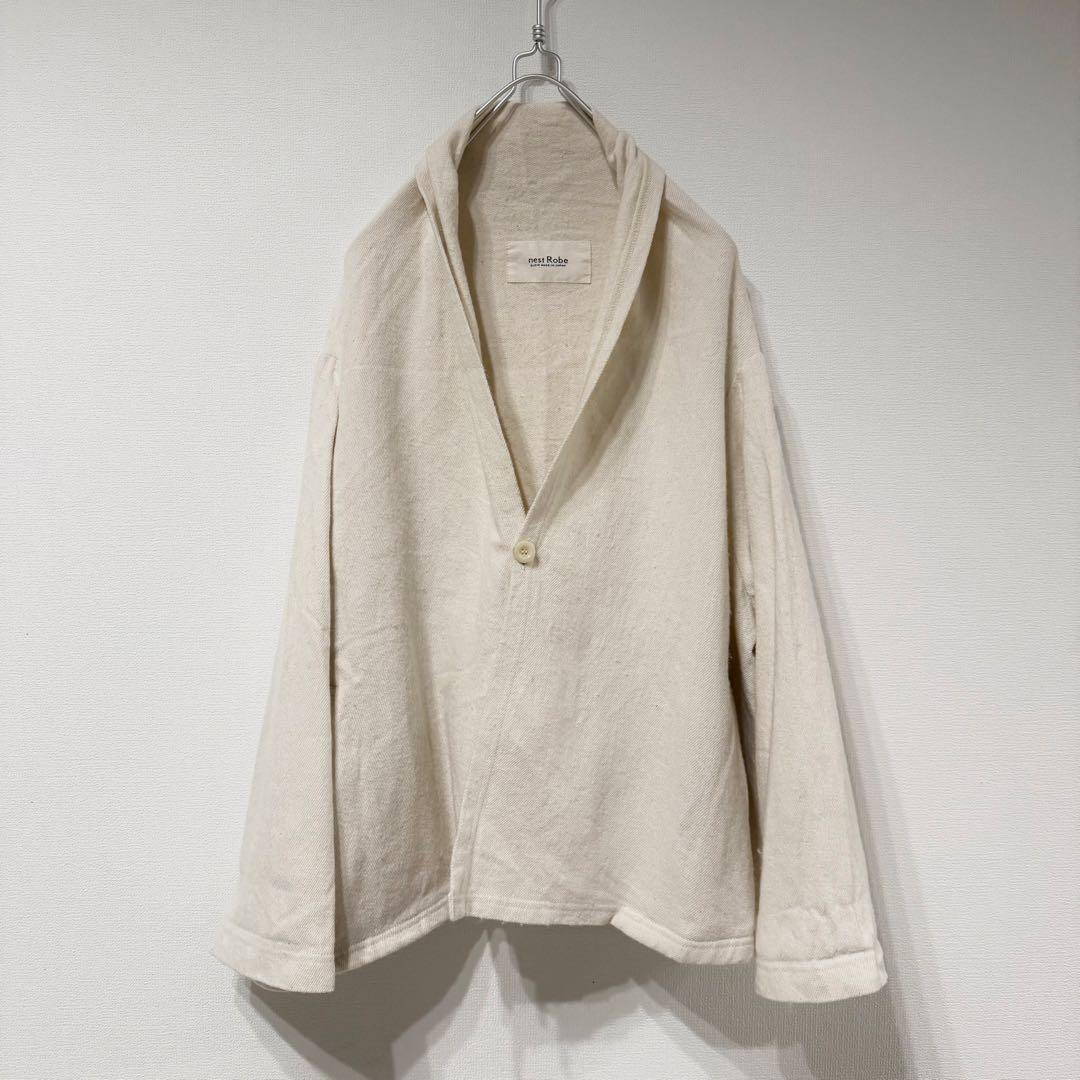 ネストローブ ［UpcycleLino］ウール混デニムショートローブ