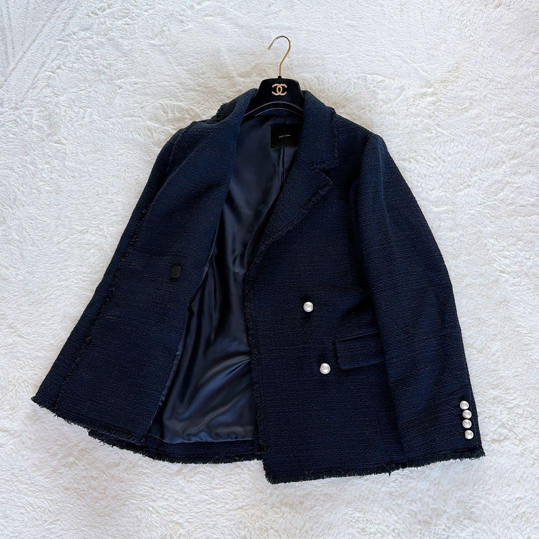 完売人気✨美品【Spick & Span】ツイードダブルジャケット パール 36