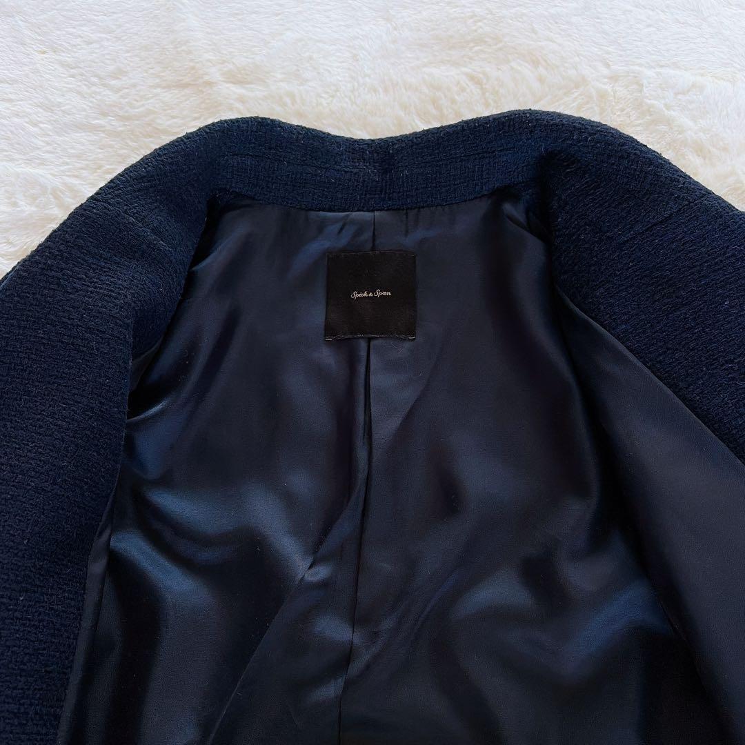 完売人気✨美品【Spick & Span】ツイードダブルジャケット パール 36