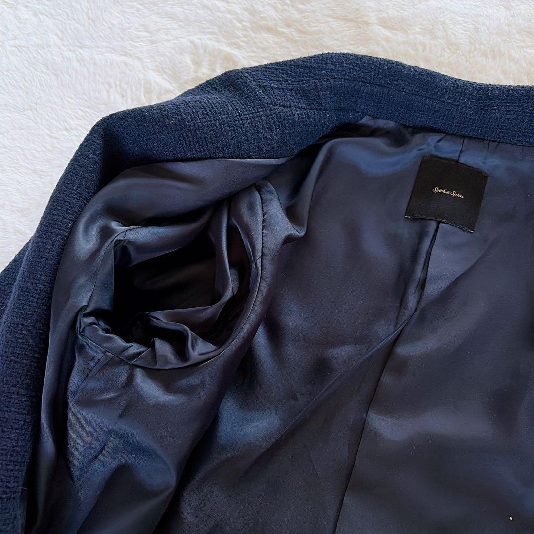 完売人気✨美品【Spick & Span】ツイードダブルジャケット パール 36